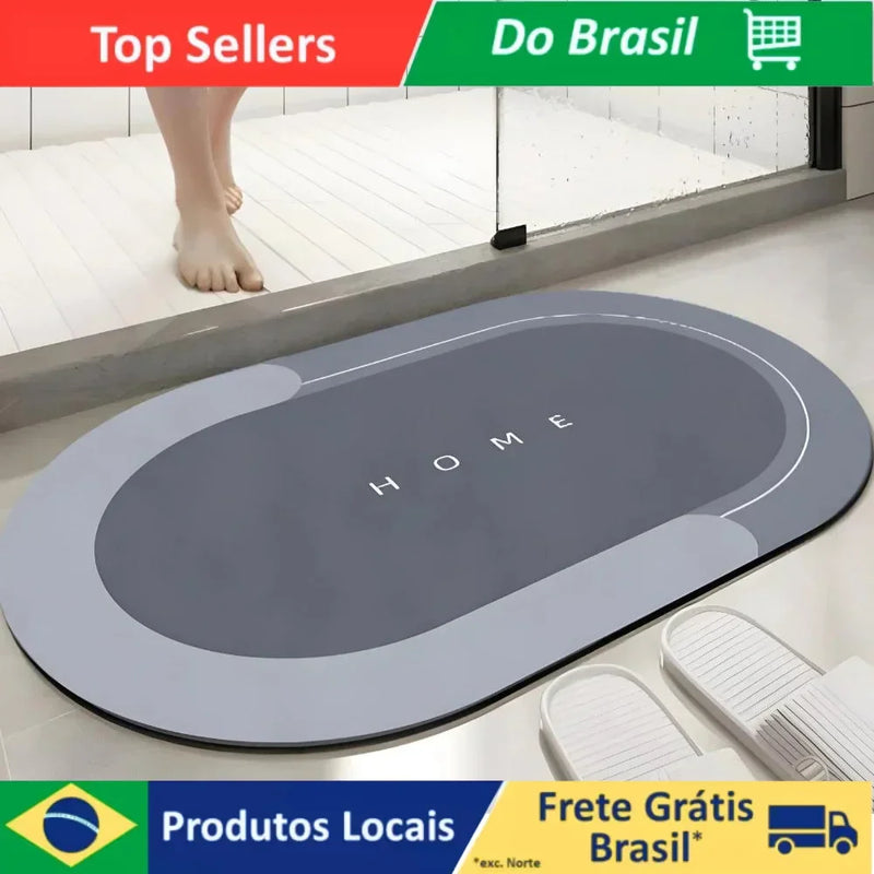 Tapete Oval Absorvente de Banheiro