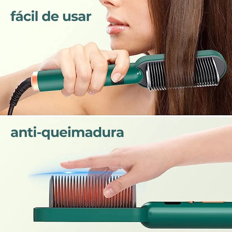 Mini escova pente alisadora de Cabelo.
