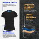 Camiseta masculina Efeito Sauna Manga Curta + Kit Elastico + Combo Barriga zero