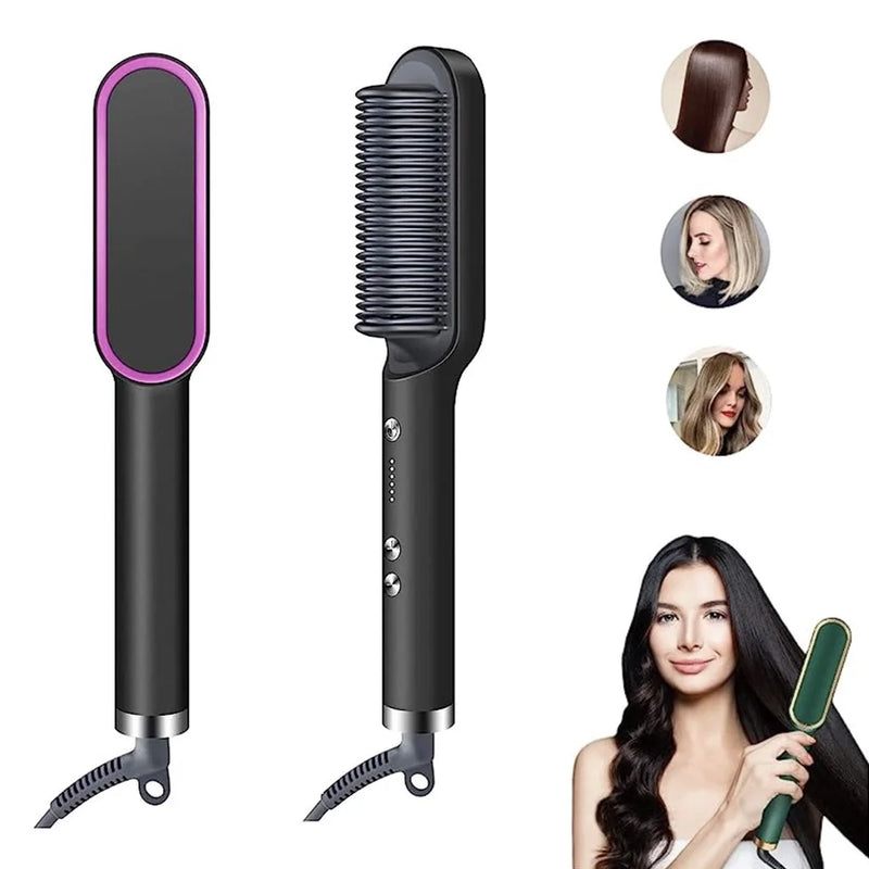 Mini escova pente alisadora de Cabelo.