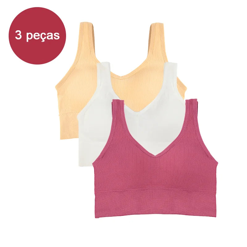 3 Peças de Sutiã esportivo feminino