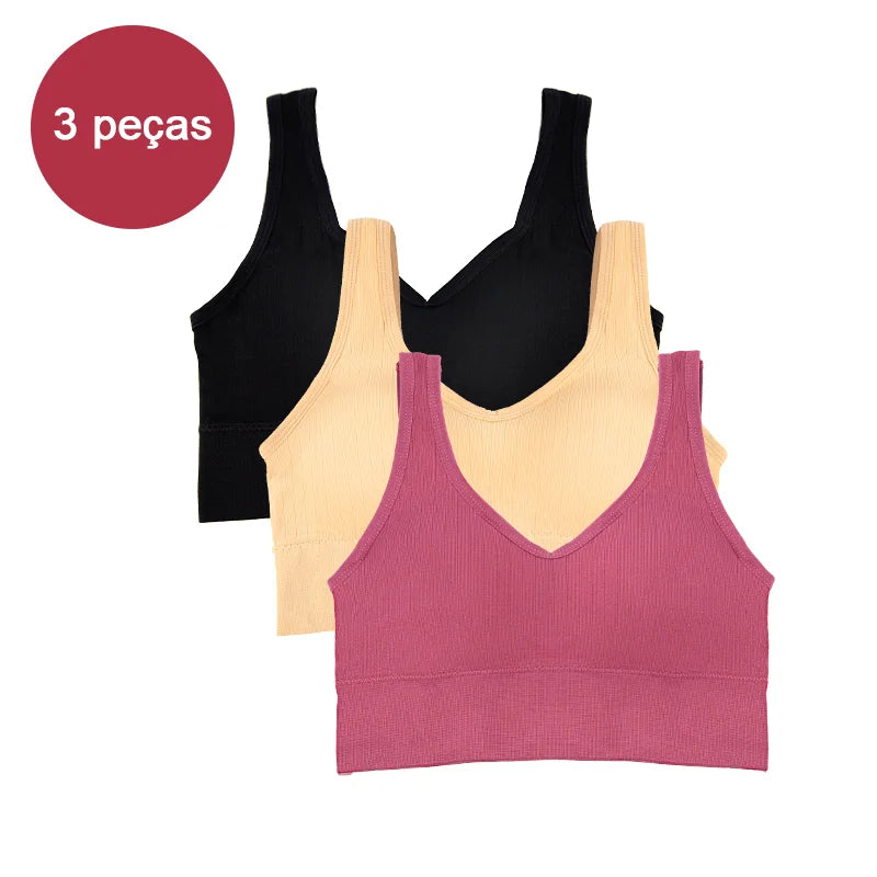 3 Peças de Sutiã esportivo feminino