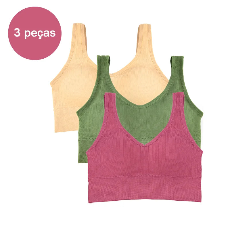 3 Peças de Sutiã esportivo feminino