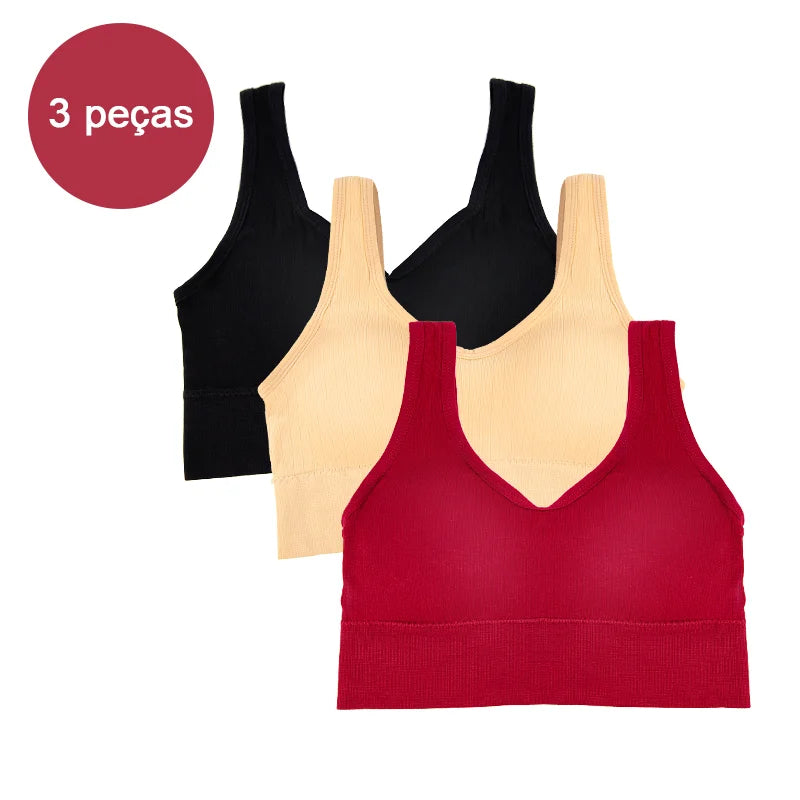 3 Peças de Sutiã esportivo feminino