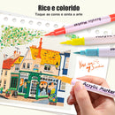 Kit de Canetas Marcadoras Acrílicas — Ponta Dupla