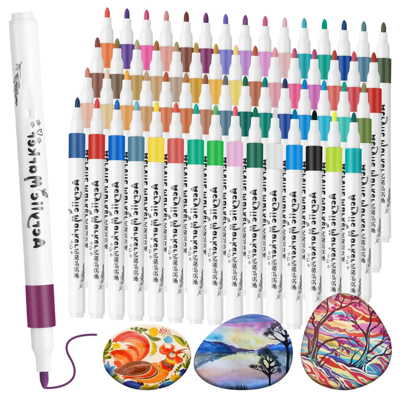 Kit de Canetas Marcadoras Acrílicas — Ponta Dupla