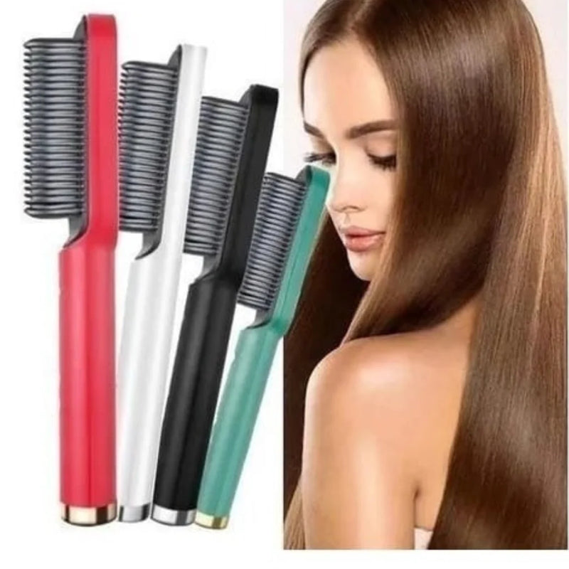 Mini escova pente alisadora de Cabelo.
