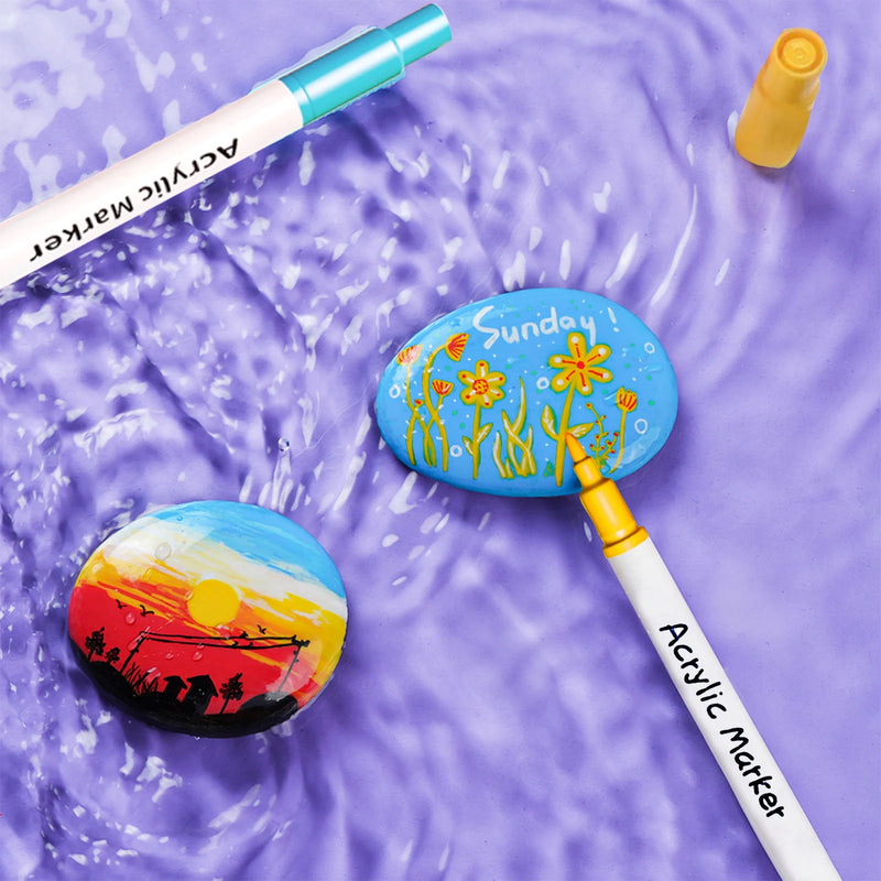 Kit de Canetas Marcadoras Acrílicas — Ponta Dupla