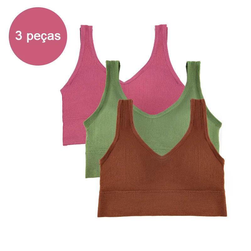 3 Peças de Sutiã esportivo feminino