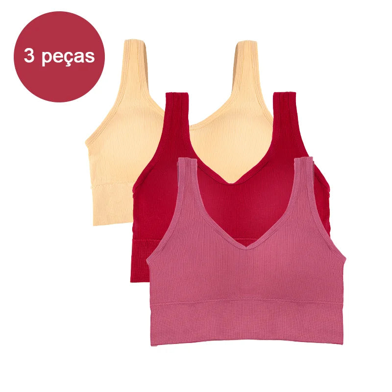 3 Peças de Sutiã esportivo feminino