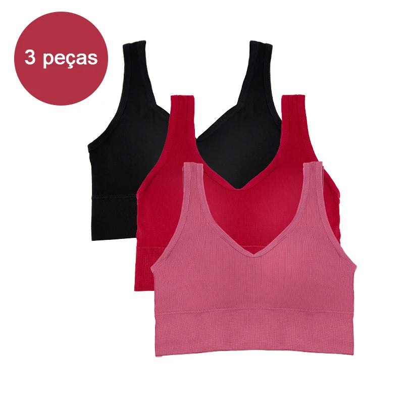 3 Peças de Sutiã esportivo feminino