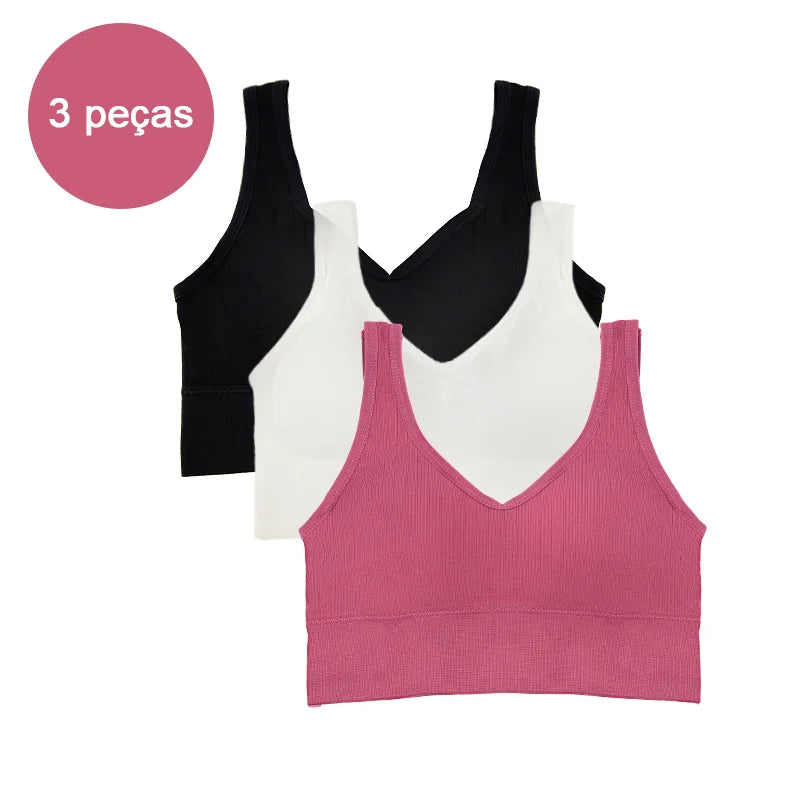 3 Peças de Sutiã esportivo feminino